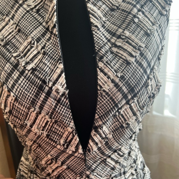 Escada Black and White Checkered Midi Dress size 34 - Picture 6 of 15